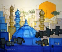 Salman Farooqi, Acrylic on Canvas, 30 x 36 Inch, Cityscape Painting, AC-SF-066